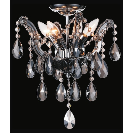 Cwi Lighting 4 Light Flush Mount With Chrome Finish 8418C14C-4(Smoke)